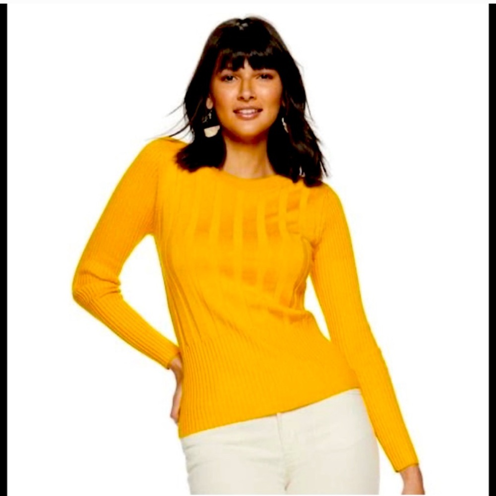 Nine West Ribbed Mustard Yellow light sweater XXL